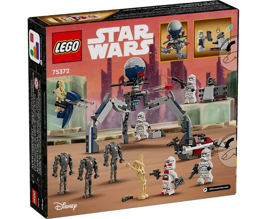 Конструктор LEGO Star Wars Клоны-пехотинцы и Боевой дроид. Боевой набор 215 деталей (75372), изображение 6 Конструктор LEGO Star Wars Клоны-пехотинцы и Боевой дроид. Боевой набор 215 деталей (75372), изображение 6