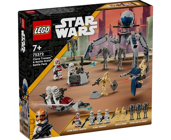 Конструктор LEGO Star Wars Клоны-пехотинцы и Боевой дроид. Боевой набор 215 деталей (75372)