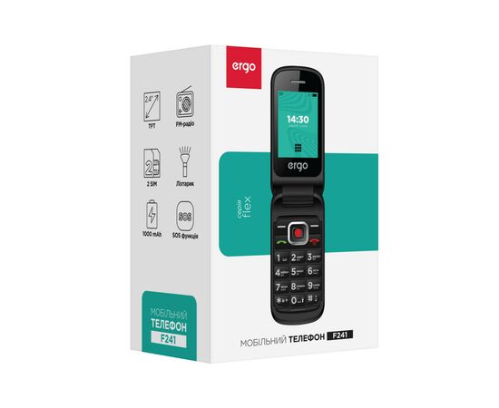 Мобільний телефон Ergo F241 Black, зображення 5