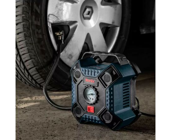 Автомобильный компрессор Ronix 12В, 160 PSI, 11 бар, 1100 кПа (RH-4263), изображение 9 Автомобильный компрессор Ronix 12В, 160 PSI, 11 бар, 1100 кПа (RH-4263), изображение 9