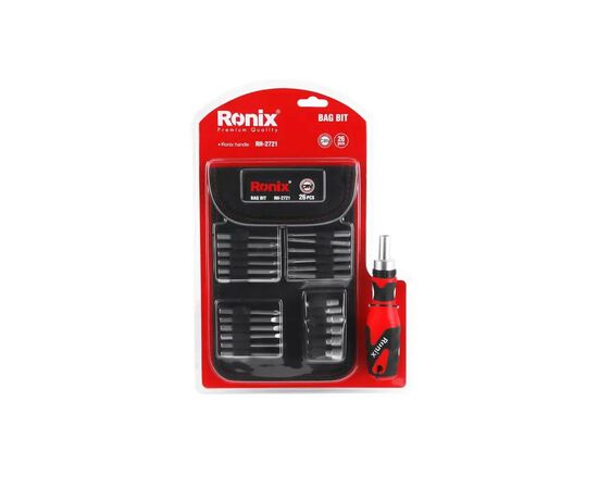 Отвертка Ronix с трещоткой и набором бит 26 шт (RH-2721), изображение 6 Отвертка Ronix с трещоткой и набором бит 26 шт (RH-2721), изображение 6