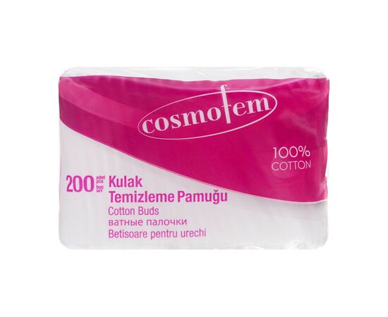 Ватные палочки Ipek Cosmofem Cotton Buds В пакете 200 шт. (8691275900243)