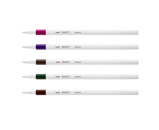 Лайнер UNI набор Emott Vintage Color 0.4 мм 5 цветов (PEM-SY/5C.03VC), изображение 3 Лайнер UNI набор Emott Vintage Color 0.4 мм 5 цветов (PEM-SY/5C.03VC), изображение 3