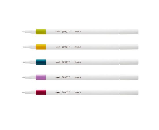 Лайнер UNI набор Emott Retro Color 0.4 мм 5 цветов (PEM-SY/5C.08RC), изображение 3 Лайнер UNI набор Emott Retro Color 0.4 мм 5 цветов (PEM-SY/5C.08RC), изображение 3