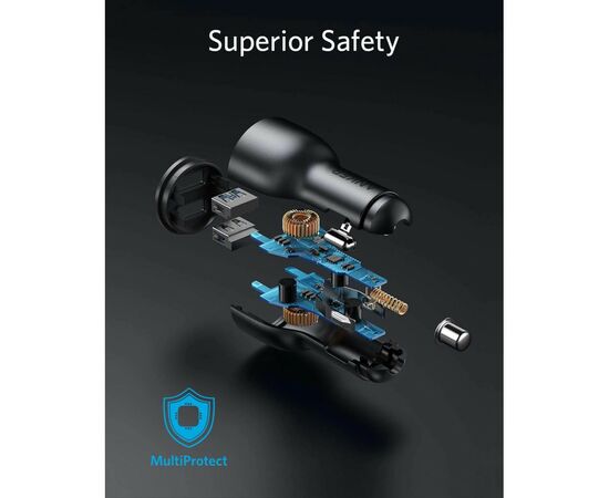 Зарядное устройство Anker PowerDrive III - 36W 2xUSB Black (A2729H11/A2729G11), изображение 3 Зарядное устройство Anker PowerDrive III - 36W 2xUSB Black (A2729H11/A2729G11), изображение 3