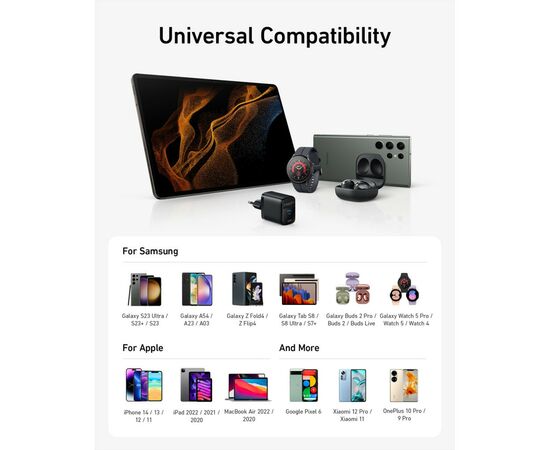 Зарядное устройство Anker PowerPort 313 - 45W PD + PPS USB-C Black (A2643G11), изображение 3 Зарядное устройство Anker PowerPort 313 - 45W PD + PPS USB-C Black (A2643G11), изображение 3