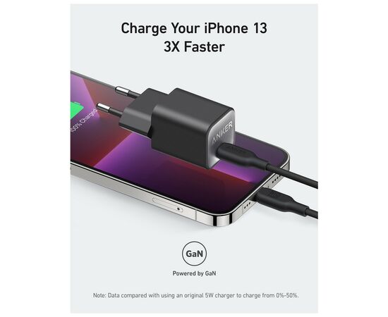 Зарядное устройство Anker PowerPort 511 Nano III - 30W USB-C White (A2147G21), изображение 6 Зарядное устройство Anker PowerPort 511 Nano III - 30W USB-C White (A2147G21), изображение 6