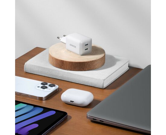 Зарядний пристрій Anker PowerPort 521 Nano Pro - 40W 2xUSB-C PIQ3.0 White (A2038G21), зображення 2