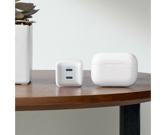 Зарядний пристрій Anker PowerPort 521 Nano Pro - 40W 2xUSB-C PIQ3.0 White (A2038G21), зображення 4