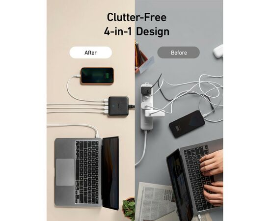 Зарядное устройство Anker PowerPort 543 Atom III Slim 4 - 65W 22xUSB-C PIQ3.0 (A2046G12), изображение 4 Зарядное устройство Anker PowerPort 543 Atom III Slim 4 - 65W 22xUSB-C PIQ3.0 (A2046G12), изображение 4