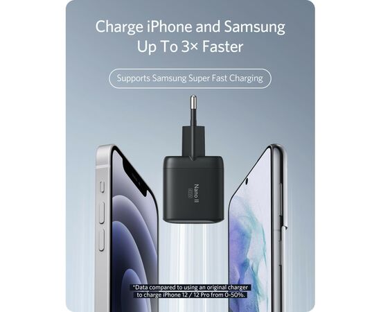 Зарядное устройство Anker PowerPort 713 Nano II - 45W USB-C GaN Black (A2664G11), изображение 5 Зарядное устройство Anker PowerPort 713 Nano II - 45W USB-C GaN Black (A2664G11), изображение 5