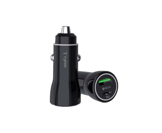 Зарядное устройство T-Phox Rapid T-C08 Car Charger PD20W + QC3.0 18W Black (T-C08 Black)