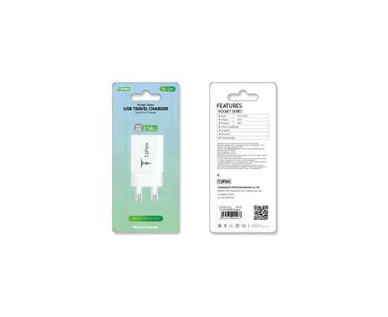 Зарядное устройство T-Phox TC-224 Pocket Dual USB White (TC-224 (W)), изображение 5 Зарядное устройство T-Phox TC-224 Pocket Dual USB White (TC-224 (W)), изображение 5