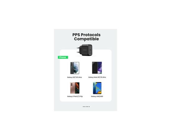 Зарядное устройство Ugreen CD250 25W Type-C PD Charger + C-C 2m Cable Black (UGR-50581), изображение 6 Зарядное устройство Ugreen CD250 25W Type-C PD Charger + C-C 2m Cable Black (UGR-50581), изображение 6