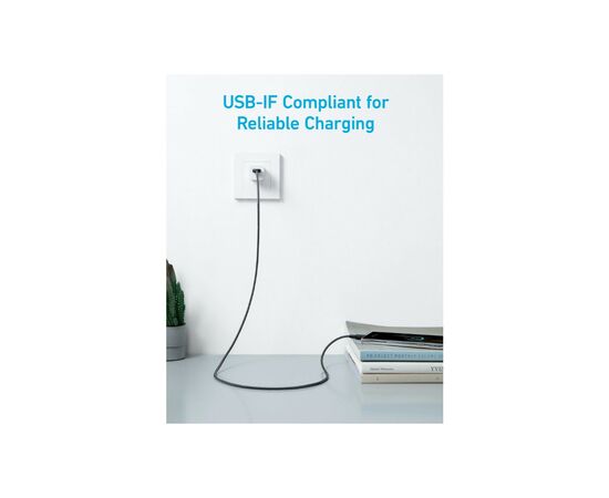 Дата кабель USB 2.0 AM to Type-C 0.9m 322 Black Anker (A81H5G11), изображение 2 Дата кабель USB 2.0 AM to Type-C 0.9m 322 Black Anker (A81H5G11), изображение 2