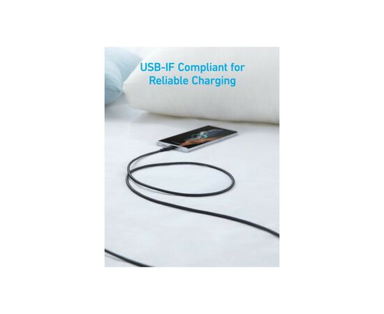 Дата кабель USB 2.0 AM to Type-C 0.9m 322 Black Anker (A81H5G11), изображение 5 Дата кабель USB 2.0 AM to Type-C 0.9m 322 Black Anker (A81H5G11), изображение 5