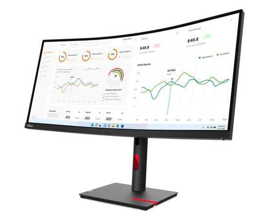 Монитор Lenovo T34w-30 with MC60 (63D4ZAT1UA), изображение 3 Монитор Lenovo T34w-30 with MC60 (63D4ZAT1UA), изображение 3