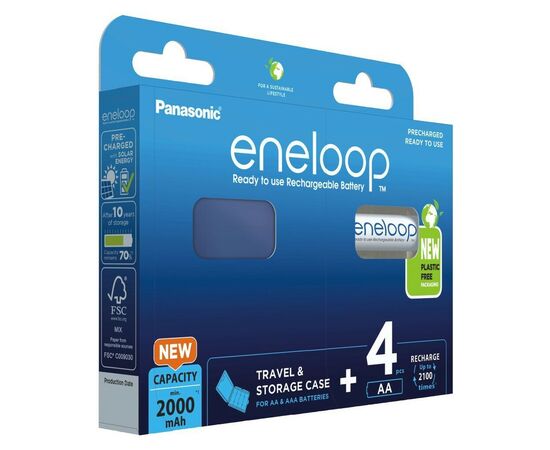 Аккумулятор Panasonic Eneloop AA 2000mAh NI-MH * 4 + Сase (BK-3MCDEC4BE), изображение 3 Аккумулятор Panasonic Eneloop AA 2000mAh NI-MH * 4 + Сase (BK-3MCDEC4BE), изображение 3