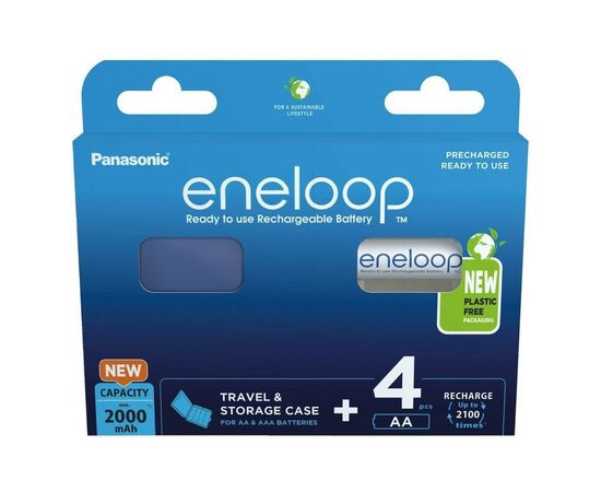 Аккумулятор Panasonic Eneloop AA 2000mAh NI-MH * 4 + Сase (BK-3MCDEC4BE)