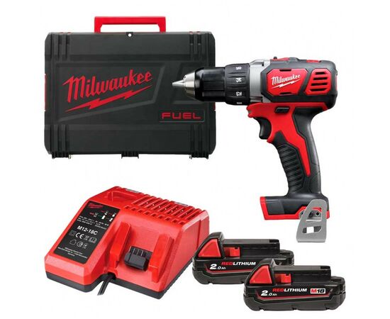 Шуруповерт Milwaukee M18 BDD-202С, 50Нм, 2x2Ah, кейс (4933443555), зображення 4 Шуруповерт Milwaukee M18 BDD-202С, 50Нм, 2x2Ah, кейс (4933443555), зображення 4