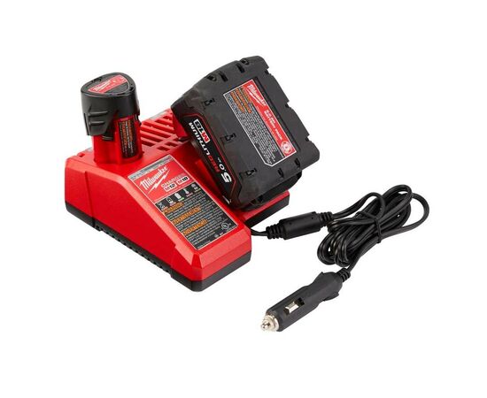 Зарядное устройство для аккумуляторов инструмента Milwaukee M12-18 AC 12В, автомобильный (4932459205), изображение 2 Зарядное устройство для аккумуляторов инструмента Milwaukee M12-18 AC 12В, автомобильный (4932459205), изображение 2