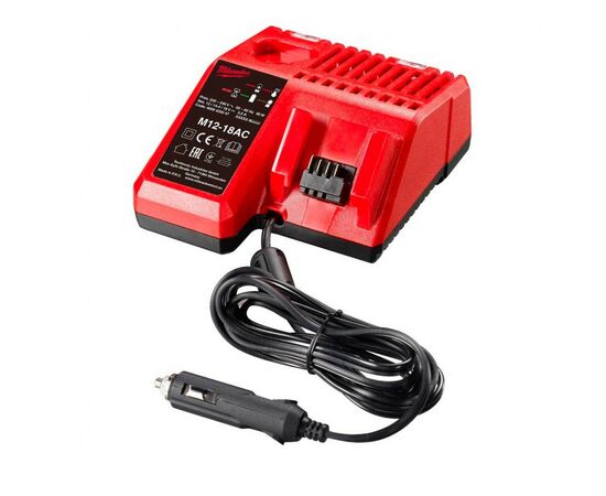 Зарядное устройство для аккумуляторов инструмента Milwaukee M12-18 AC 12В, автомобильный (4932459205)