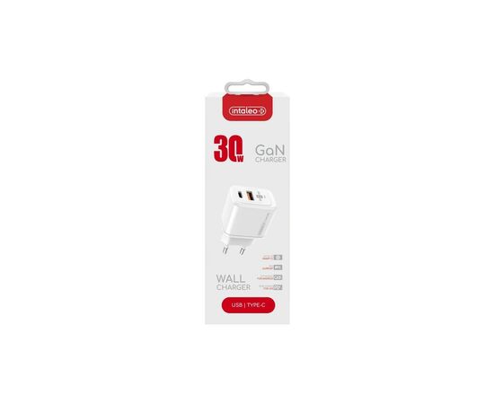 Зарядний пристрій Intaleo 30W GAN USB-C PD+USB-A QC 3.0 white (1283126578274), зображення 7 Зарядний пристрій Intaleo 30W GAN USB-C PD+USB-A QC 3.0 white (1283126578274), зображення 7