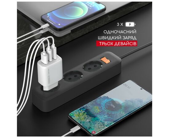 Зарядний пристрій Intaleo 65W GAN 2USB-C PD+USB-A QC 3.0 white (1283126559525), зображення 6 Зарядний пристрій Intaleo 65W GAN 2USB-C PD+USB-A QC 3.0 white (1283126559525), зображення 6