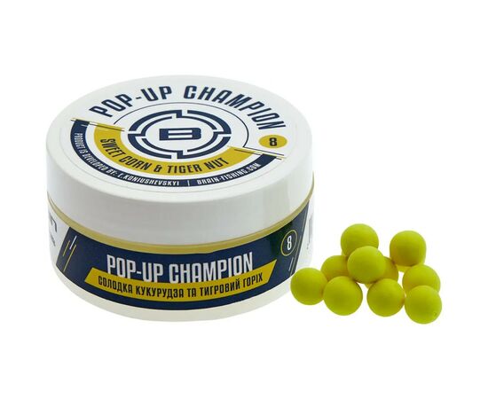Бойл Brain fishing Champion Pop-Up Sweet Corn Tiger Nut (кукурудза + горіх) 12mm 34g (1858.21.80)