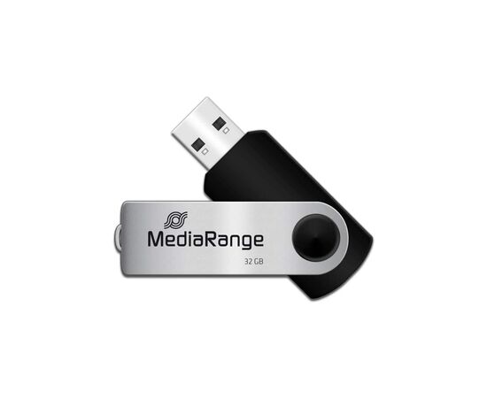 USB флеш накопитель Mediarange 32GB Black/Silver USB 2.0 (MR911), изображение 2