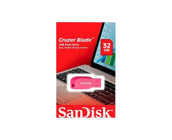 USB флеш накопитель SanDisk 32GB Cruzer Blade Pink USB 2.0 (SDCZ50C-032G-B35PE), изображение 3 USB флеш накопитель SanDisk 32GB Cruzer Blade Pink USB 2.0 (SDCZ50C-032G-B35PE), изображение 3