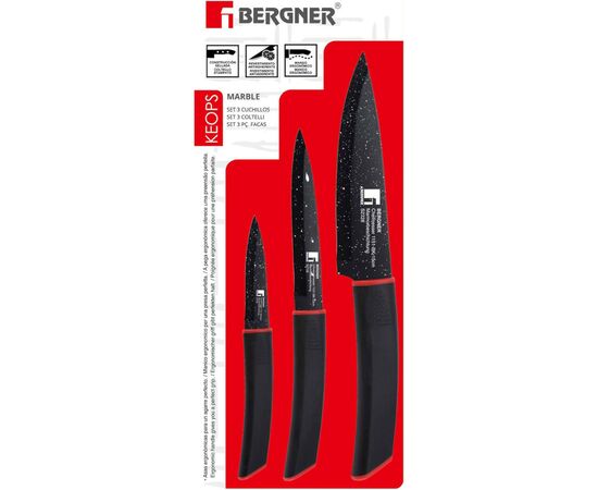 Набор ножей Bergner Keops Marble із покриттям (BG-1151-BK), изображение 5 Набор ножей Bergner Keops Marble із покриттям (BG-1151-BK), изображение 5