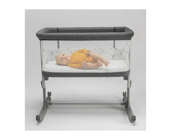 Кроватка Lionelo приставная Aurora Grey Graphit (LO-AURORA GREY GRAPHITE), изображение 4 Кроватка Lionelo приставная Aurora Grey Graphit (LO-AURORA GREY GRAPHITE), изображение 4