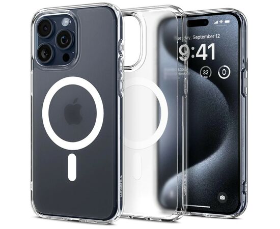 Чехол для мобильного телефона Spigen iPhone 15 Pro Max Ultra Hybrid MagFit Frost Clear (ACS06580), изображение 8 Чехол для мобильного телефона Spigen iPhone 15 Pro Max Ultra Hybrid MagFit Frost Clear (ACS06580), изображение 8