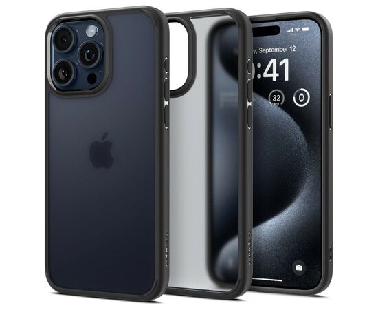 Чехол для мобильного телефона Spigen iPhone 15 Pro Max Ultra Hybrid Frost Black (ACS06568), изображение 9 Чехол для мобильного телефона Spigen iPhone 15 Pro Max Ultra Hybrid Frost Black (ACS06568), изображение 9
