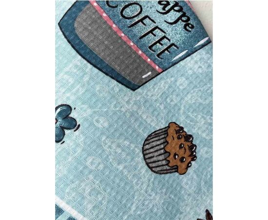 Полотенце Прованс вафельное Кофе бирюза 45х60 см (4823093452466), изображение 3