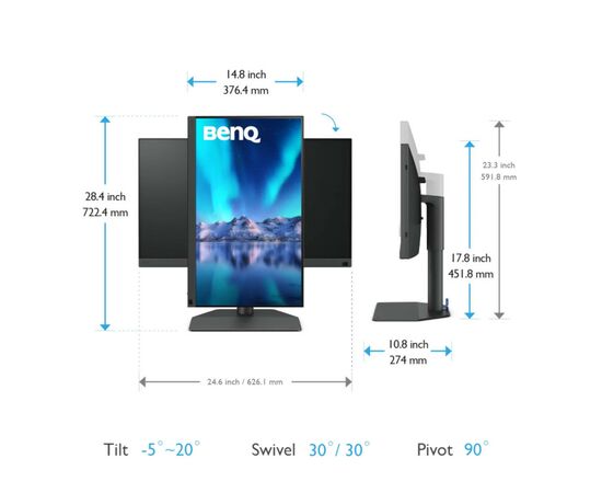 Монитор BenQ SW272U, изображение 8 Монитор BenQ SW272U, изображение 8