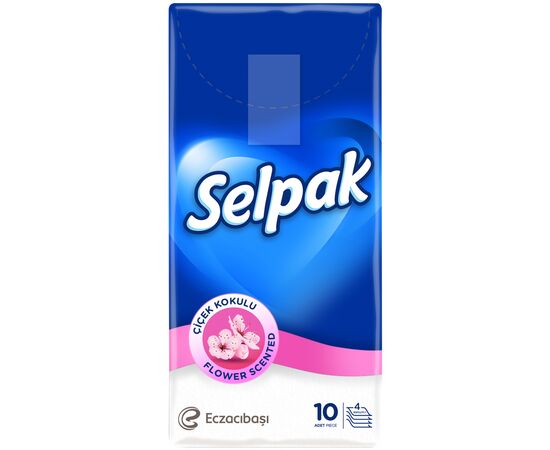 Салфетки косметические Selpak с цветочным ароматом 10 шт. (8690530001350)