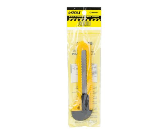 Нож монтажный Sigma пластиковый корпус, лезвие 18мм, автоматический замок (8213011), изображение 4 Нож монтажный Sigma пластиковый корпус, лезвие 18мм, автоматический замок (8213011), изображение 4