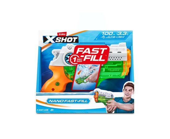 Игрушечное оружие Zuru X-Shot Водный бластер Fast-Fill Nano (56333R), изображение 5 Игрушечное оружие Zuru X-Shot Водный бластер Fast-Fill Nano (56333R), изображение 5