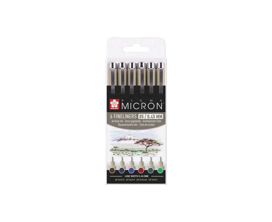 Лайнер Sakura Набор Pigma Micron 05 EARTH 6 цветов (8712079421762)