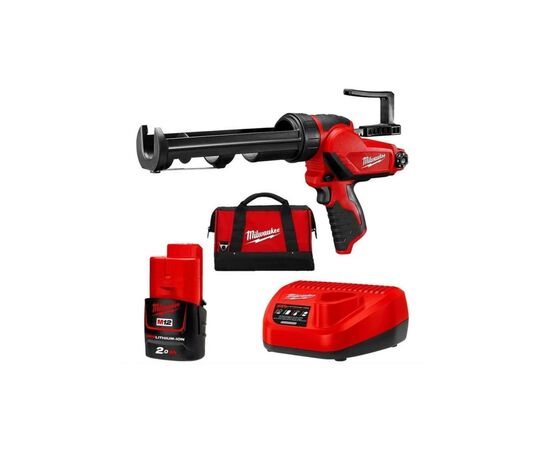 Пистолет для герметика Milwaukee M12 PCG/310C-201B, 2Ah (4933441655), изображение 4 Пистолет для герметика Milwaukee M12 PCG/310C-201B, 2Ah (4933441655), изображение 4