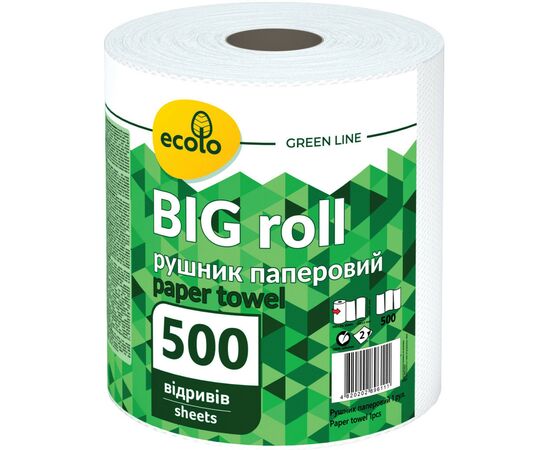 Бумажные полотенца Ruta Ecolo Big Roll 2 слоя 500 отрывов (4820202896111)