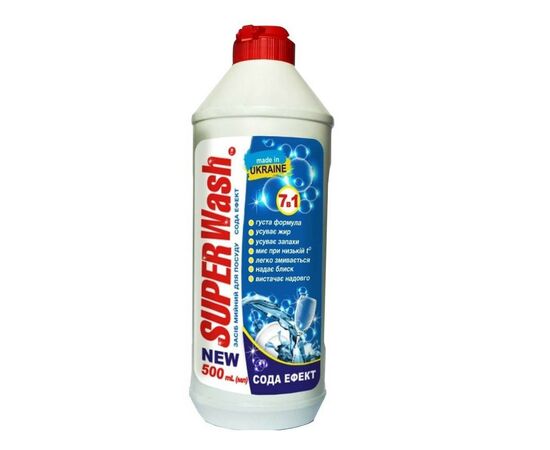 Средство для ручного мытья посуды Super Wash Сода эффект 500 мл (4820096036235) Средство для ручного мытья посуды Super Wash Сода эффект 500 мл (4820096036235)