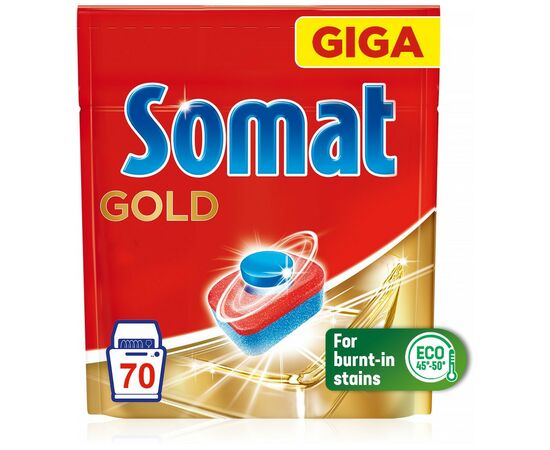 Таблетки для посудомийних машин Somat Gold 70 шт. (9000101577136), зображення 2 Таблетки для посудомийних машин Somat Gold 70 шт. (9000101577136), зображення 2