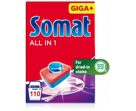 Таблетки для посудомоечных машин Somat All in 1 110 шт. (9000101577044), изображение 3 Таблетки для посудомоечных машин Somat All in 1 110 шт. (9000101577044), изображение 3