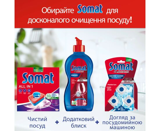 Таблетки для посудомоечных машин Somat All in 1 48 шт. (9000101591668), изображение 6 Таблетки для посудомоечных машин Somat All in 1 48 шт. (9000101591668), изображение 6