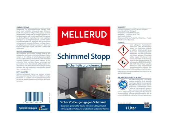 Жидкость для чистки ванн Mellerud Грунтовка для защиты от грибка и плесени 1 л (4004666009601), изображение 5 Жидкость для чистки ванн Mellerud Грунтовка для защиты от грибка и плесени 1 л (4004666009601), изображение 5