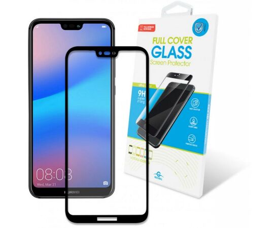 Стекло защитное Global для Huawei P20 Lite (черное) (1283126489334)
