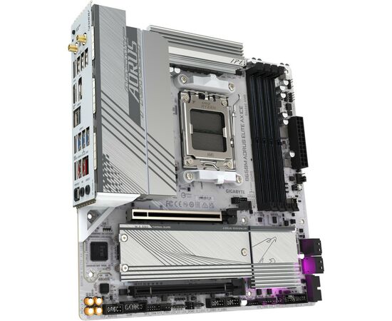 Материнская плата GIGABYTE B650M AORUS ELITE AX ICE (B650M A ELITE AX ICE), изображение 2 Материнская плата GIGABYTE B650M AORUS ELITE AX ICE (B650M A ELITE AX ICE), изображение 2